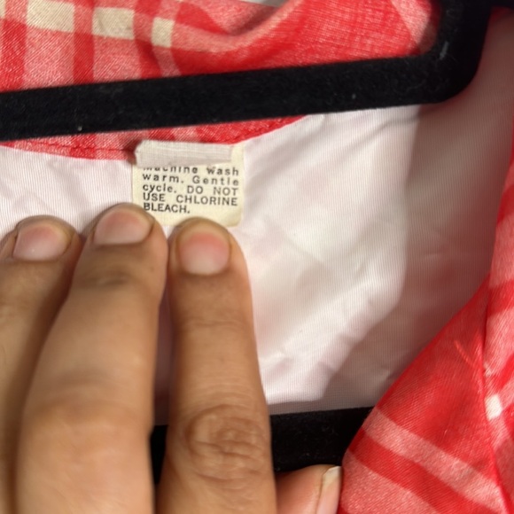 Vantage plaids red and white maxi dress lined In great condition - Picture 7 of 11